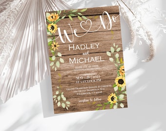 Rustikale Hochzeitseinladung Vorlage, druckbar, einladen, DIY, SOFORTIGER Download, bearbeitbar, elektronisch, digital