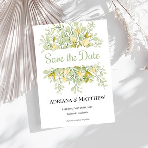 Save the Date Template, Wedding, Printable, DIY, Sunflower, Try Before You Buy, Simple, INSTANT Download, Electronic, Digital
