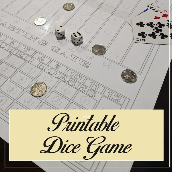 Horse Race Dice Game - Printable - Play Now