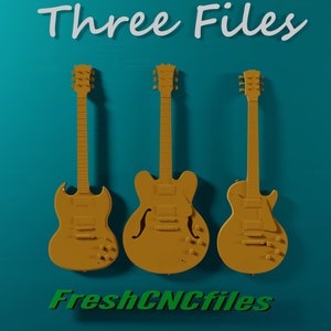 Guitar Gibson | Three (3) CNC 3D Relief Files,  STL