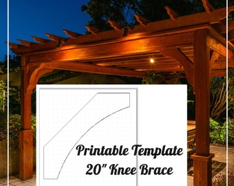 Printable 20-inch Template, Cope Knee Brace for Pergolas, Arbours, Gazebos