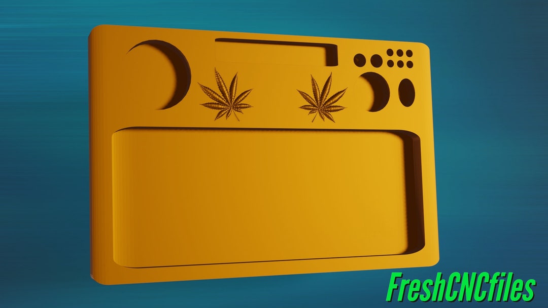 Marijuana Leaf Rolling Tray CNC 3D Relief File STL Etsy