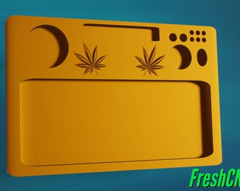 Marijuana Leaf Rolling Tray | CNC 3D Relief File STL