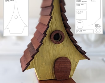 Whimsical Birdhouse Build Plans | Printable Template