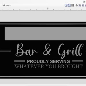 Bar &Grill Teken | CNC 3D Reliëf Bestand STL