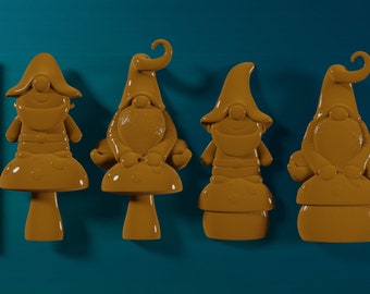 Gnome on Mushroom | CNC 3D Relief File STL