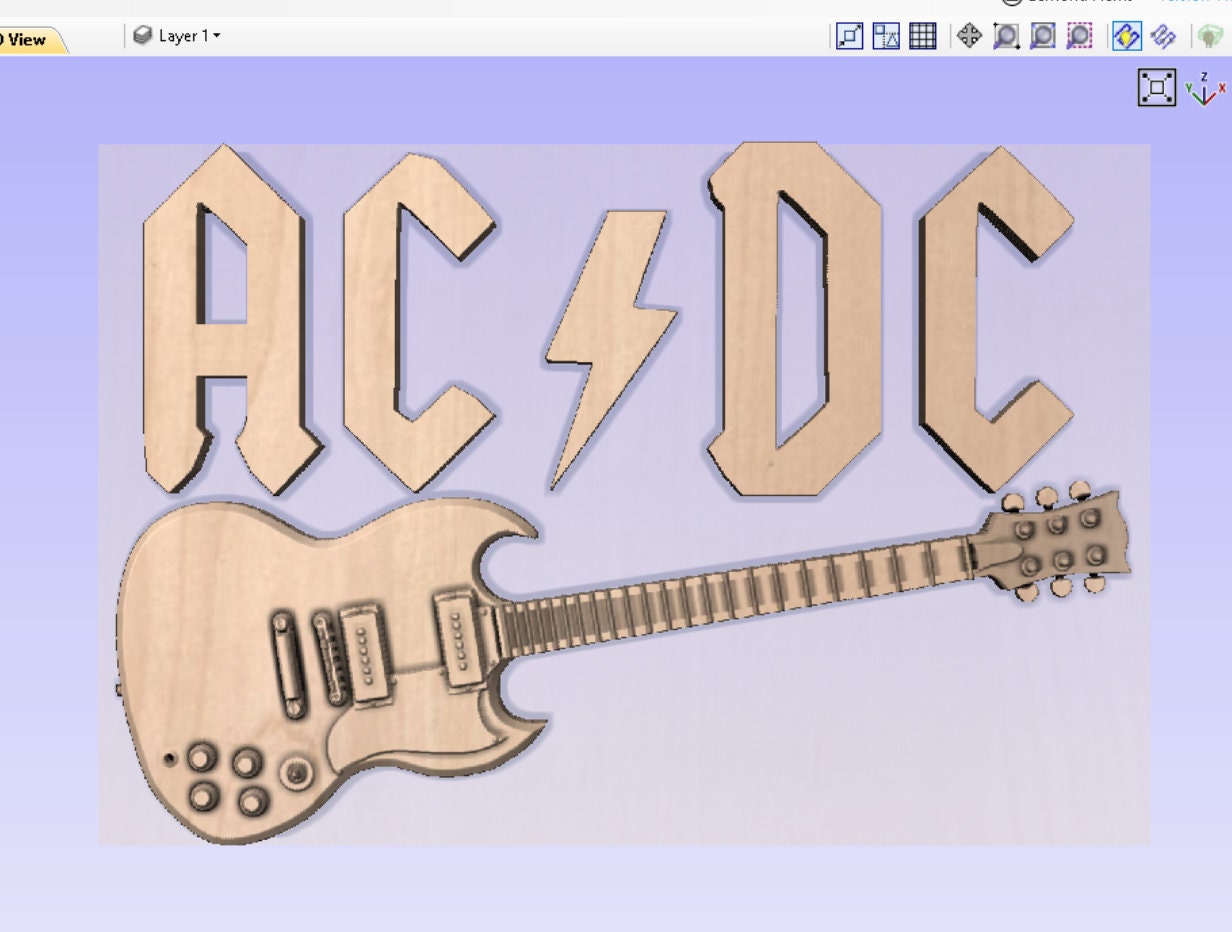 Acdc Guitar Logos Four 4 CNC 3D Relief Files, STL - Etsy