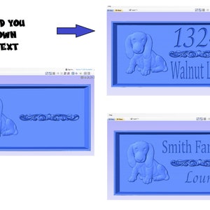 Signo de dirección de Puppy House / Archivo de alivio CNC 3D STL