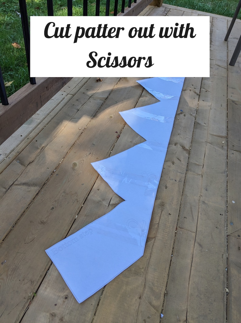 Stair Stringer Template Three 3 Steps for 2x10 Lumber Etsy Stair Stringer Template Three 3 Steps for 2x10 Lumber Etsy