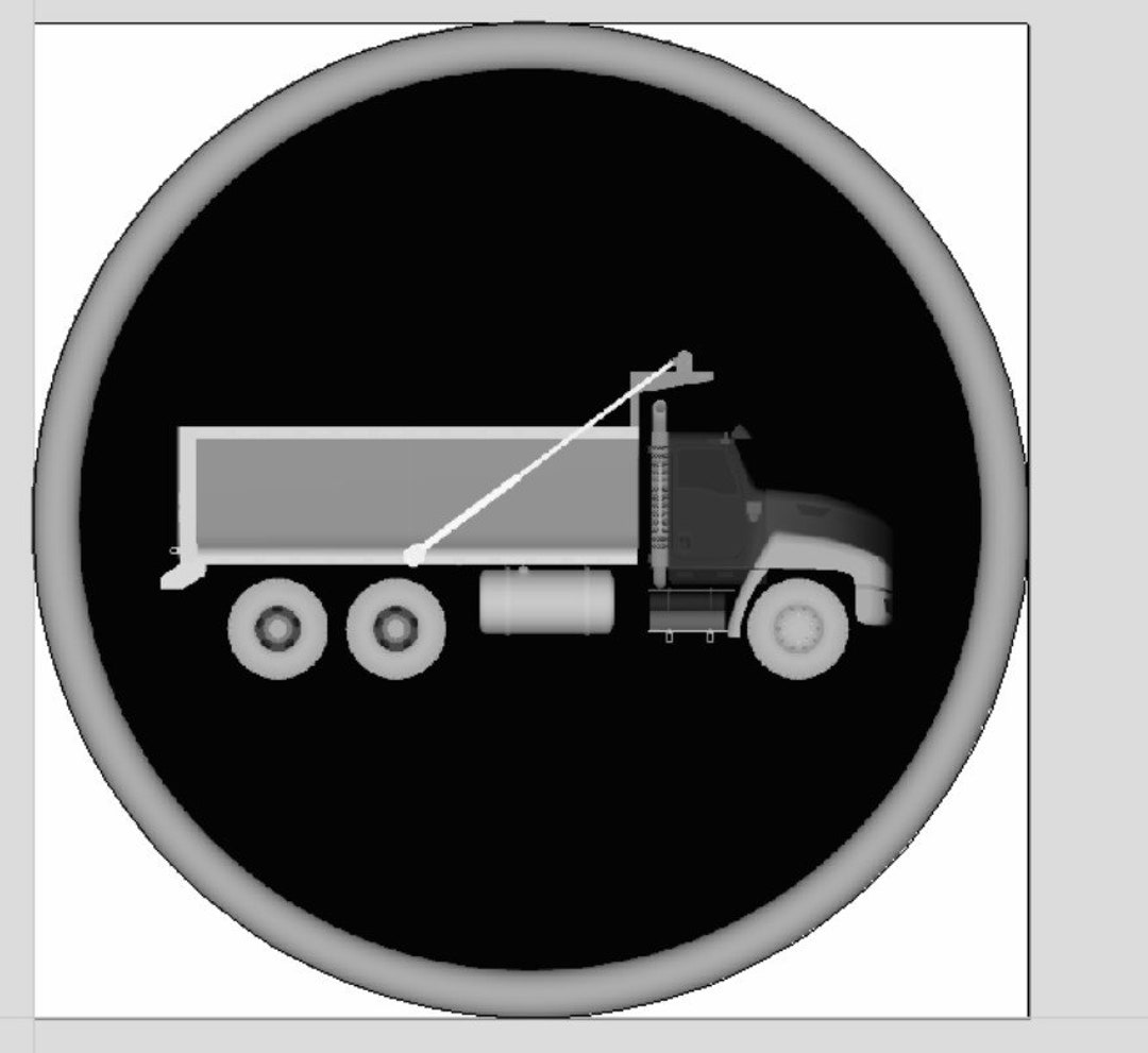 Dump Truck Sign Round CNC 3D Relief File STL Etsy