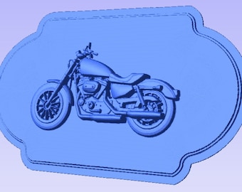 May include: A blue motorcycle with a chrome exhaust pipe and black wheels. The motorcycle is on a blue background.
