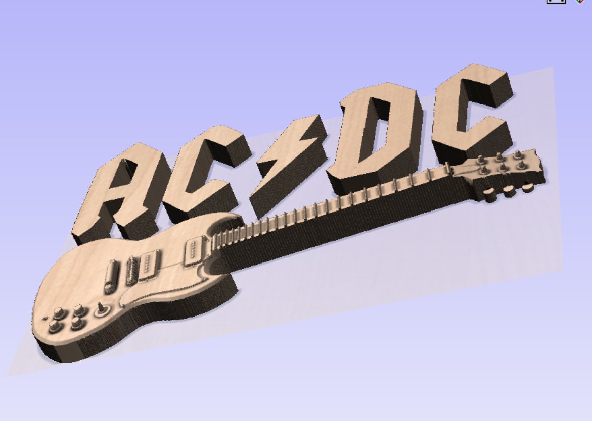 Acdc Guitar Logos Four 4 CNC 3D Relief Files, STL - Etsy