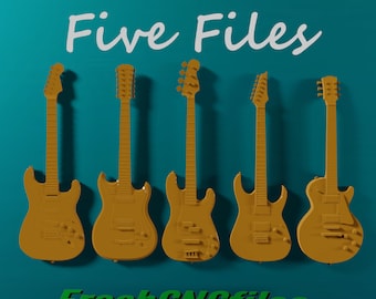 Guitar | Five Files - CNC 3D Relief Files,  STL