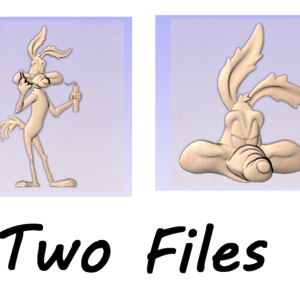 Cartoon Coyote / Dos archivos, archivo de alivio CNC 3D STL