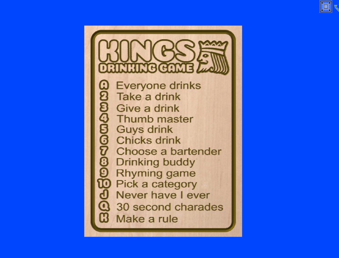 King's Drinking Game CNC File Etsy