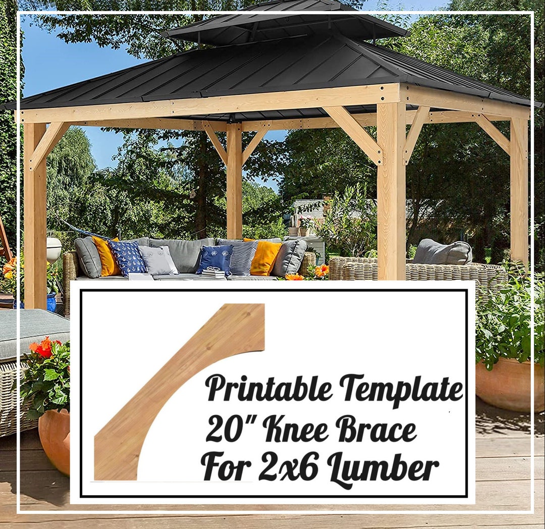 template-printable-20-inch-westlake-knee-brace-for-pergolas-arbours-gazebos-etsy for 2x6 Printable Free Printable Pergola End Templates Template, Printable 20-inch, Westlake Knee Brace for Pergolas, Arbours, Gazebos - Etsy for 2x6 Printable Free Printable Pergola End Templates