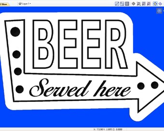 Beer Served Here, Retro Style Sign | CNC SVG File
