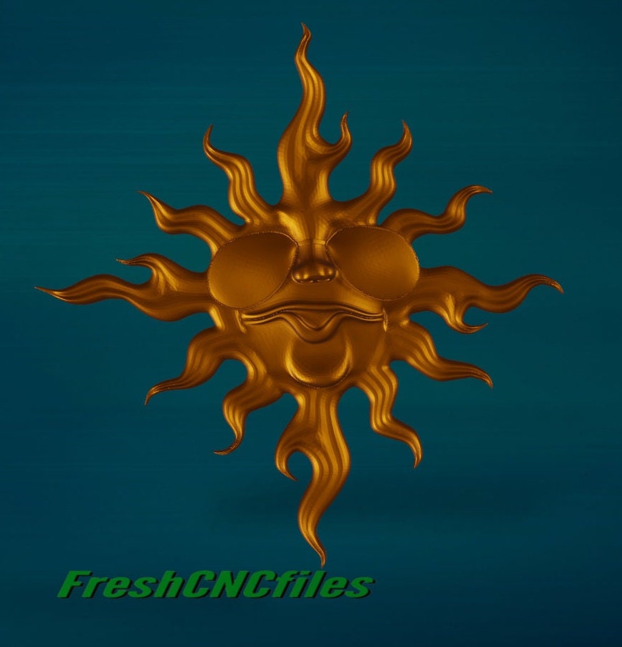 Sun With Face | CNC 3D Relief File STL - Etsy
