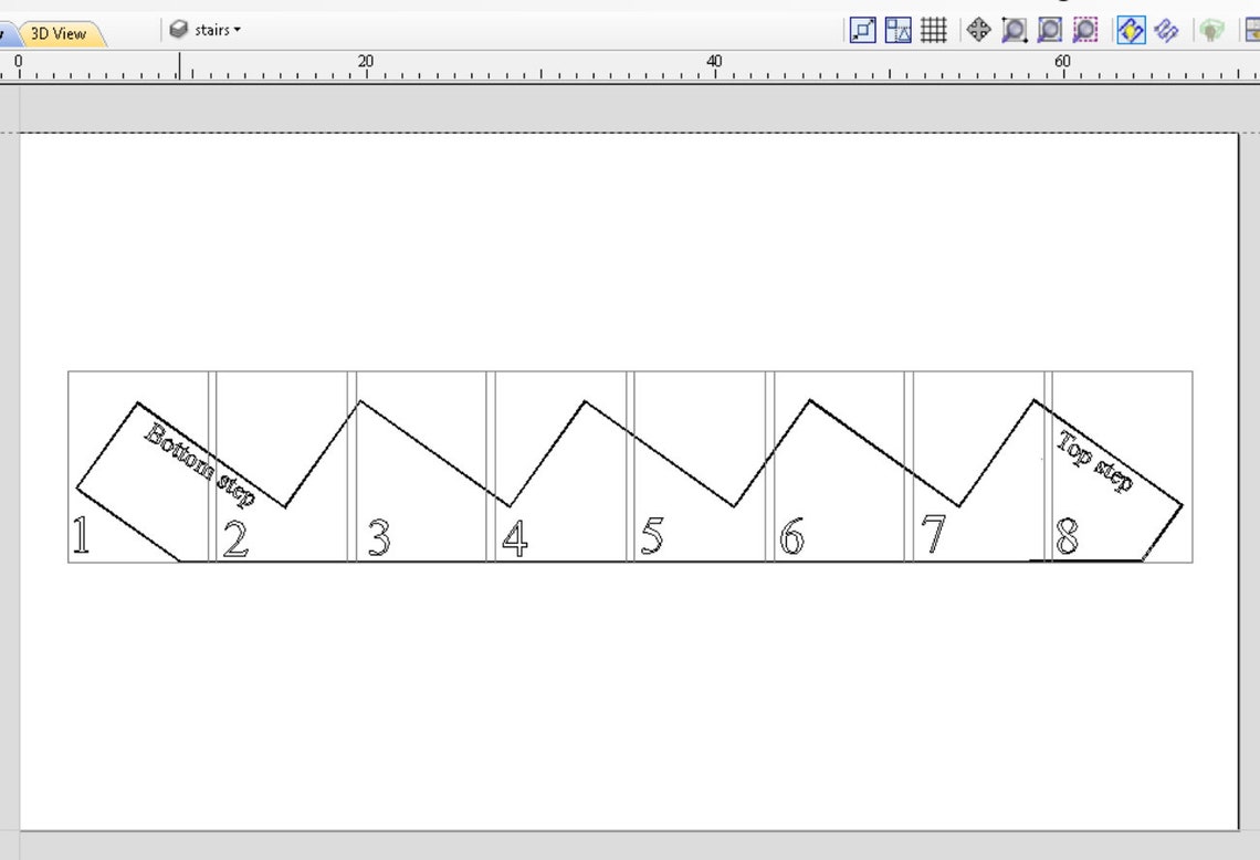Stair Stringer Template Five 5 Steps for 2x10 Lumber Etsy Stair Stringer Template Five 5 Steps for 2x10 Lumber Etsy