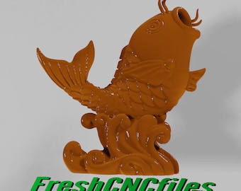 Jumping Carp Fish | CNC 3D Relief File STL