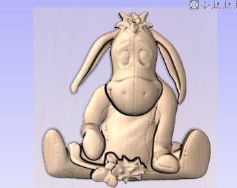 Donkey Cartoon | CNC 3D Relief File STL