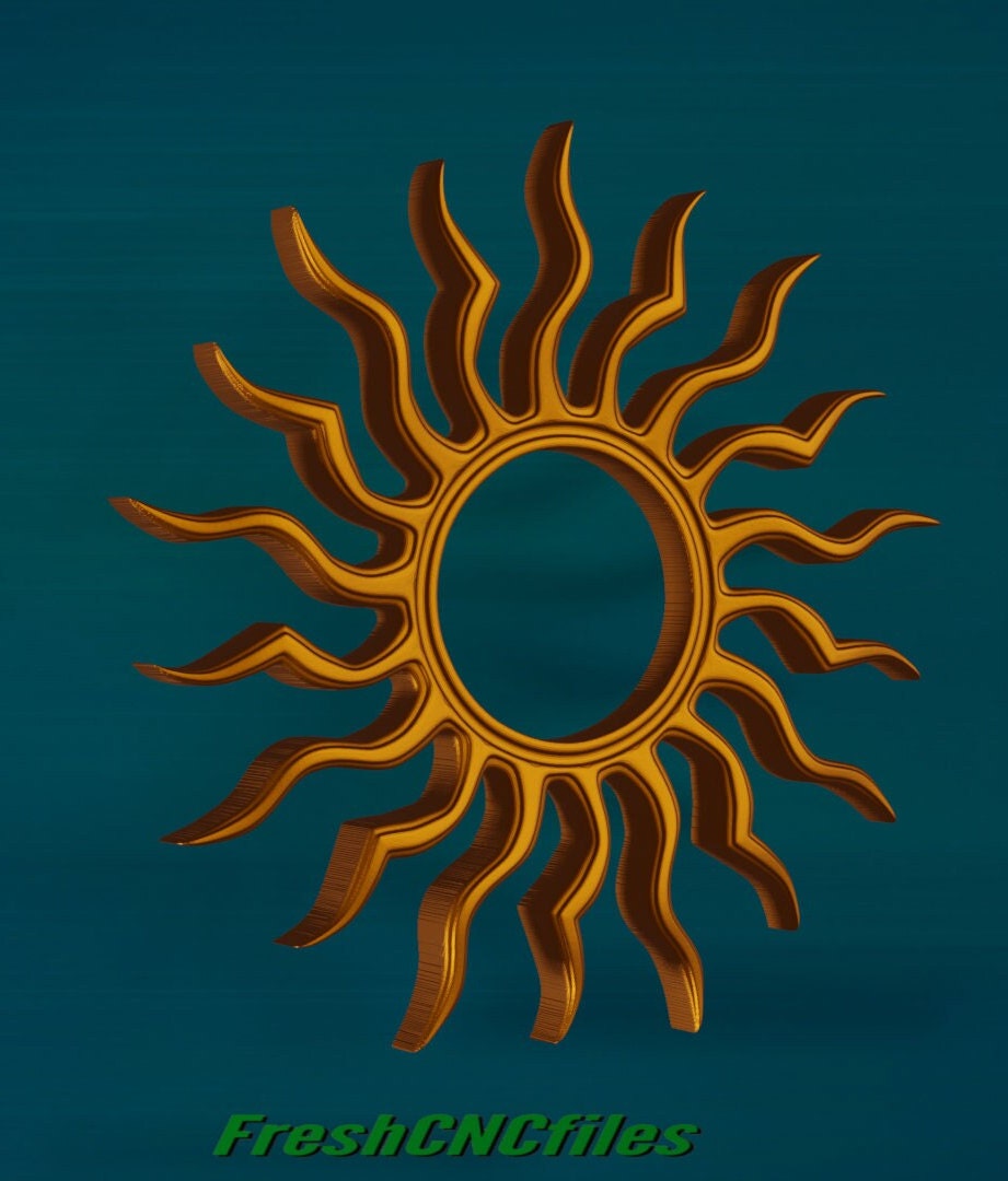 Sun Frame Mirror Decor | CNC 3D Relief File STL - Etsy