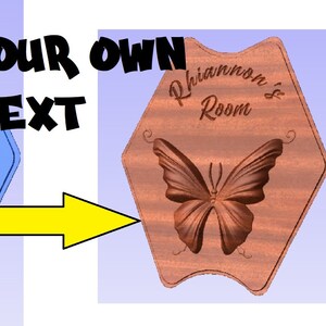 Butterfly Sign | CNC 3D Relief File STL