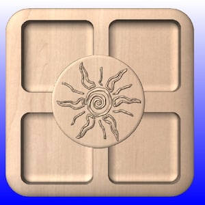 Plato de aperitivo, Sun/ CNC 3D Relief File STL