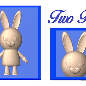 Lapin mignon | Fichier de relief CNC 3D STL | 2 Fichiers