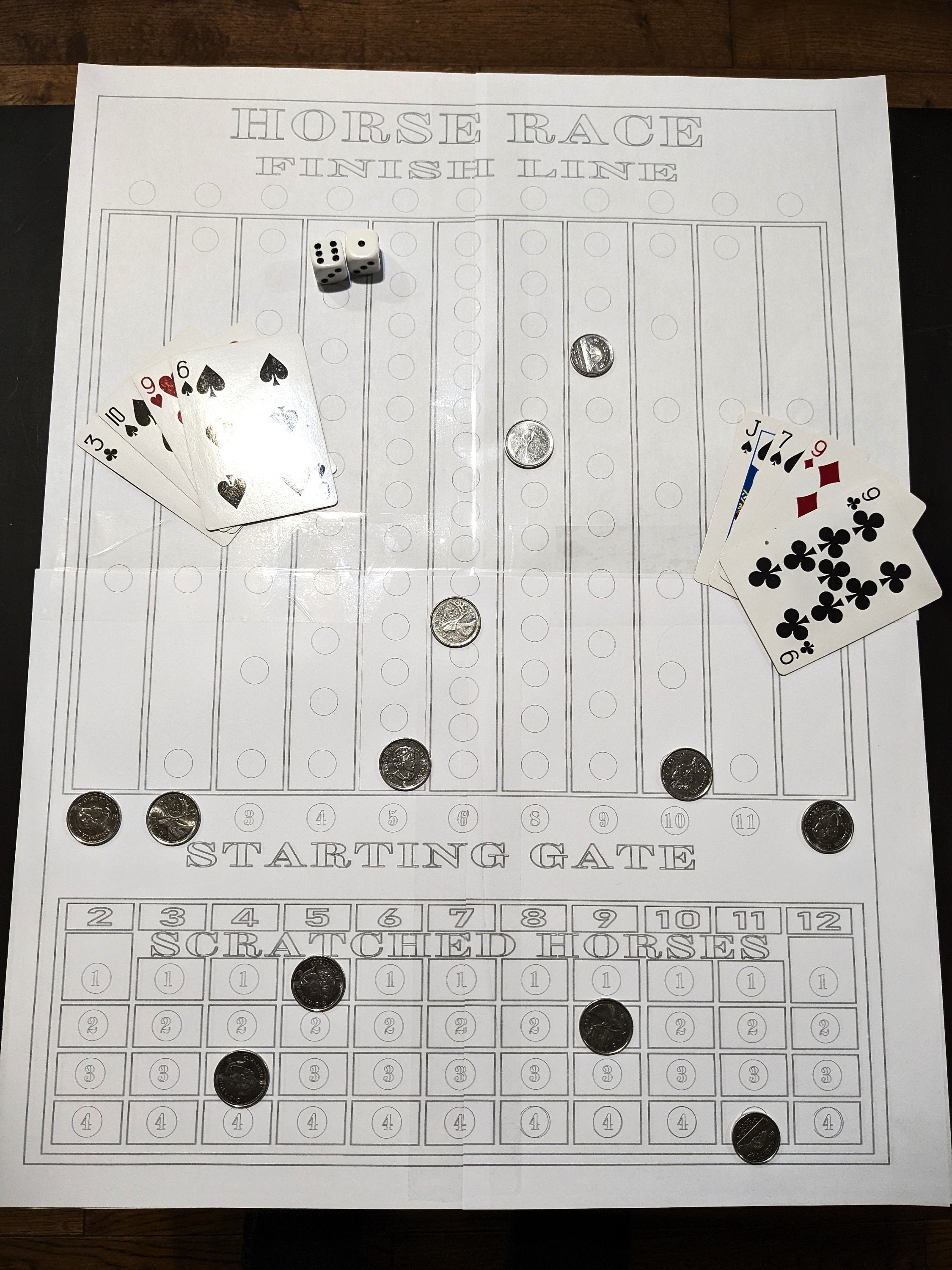 Horse Race Dice Game Printable Play Now Etsy