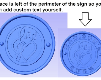 Music Note Sign | CNC 3D Relief File STL