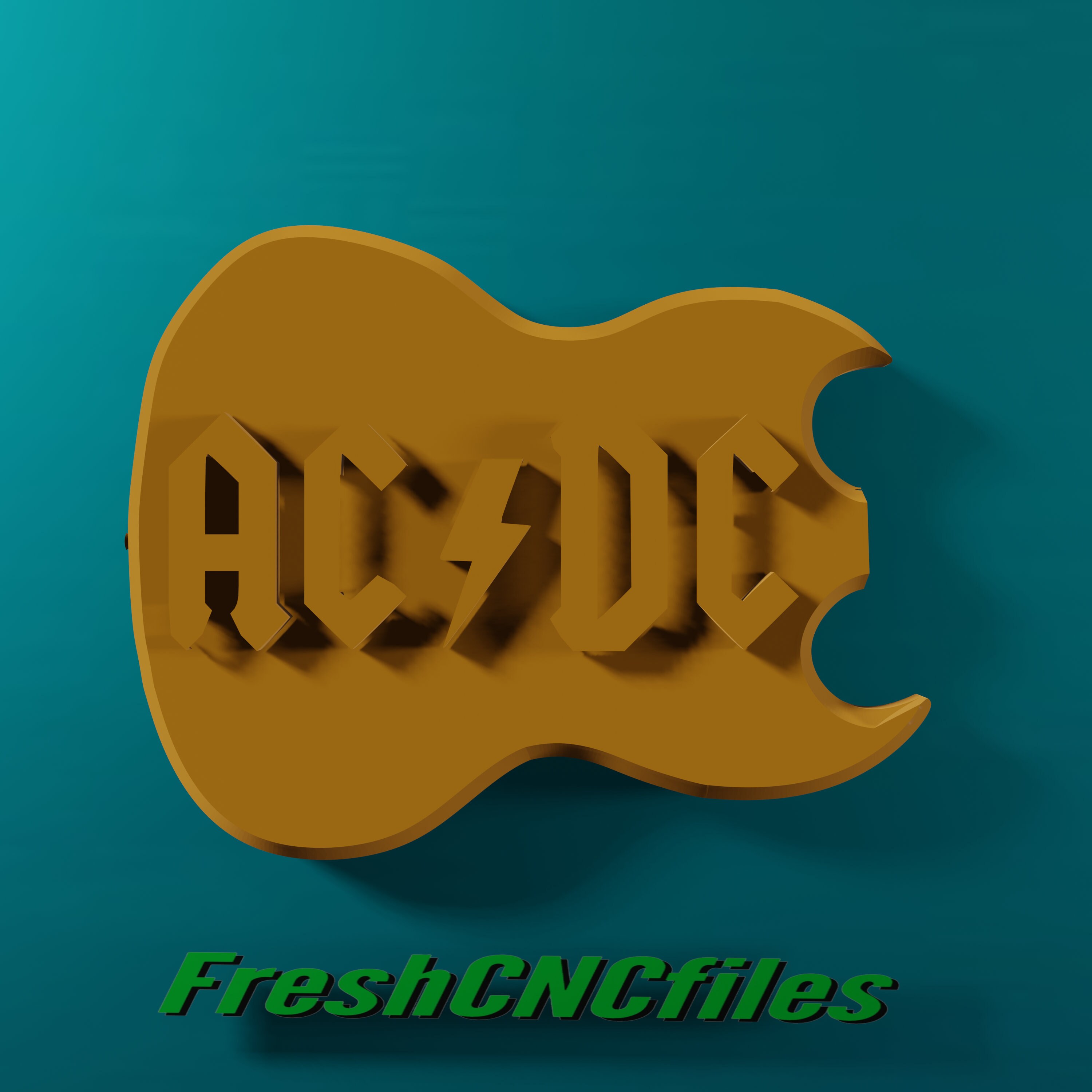 Acdc Guitar Logos | Four (4) CNC 3D Relief Files, STL - Etsy