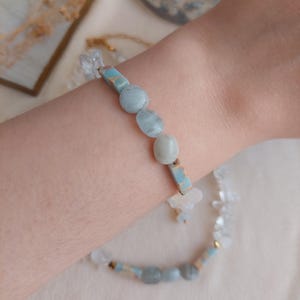 Opal Variscite Chalcedony Bracelet: Stainless Steel Gemstone Jewelry