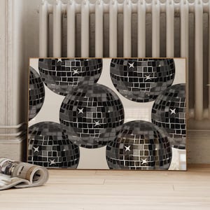 Disco Wall Art Black And White Wall Art Trendy Wall Art Aesthetic Decor Horizontal Wall Art Apartment Decor Dorm Prints Black White Prints