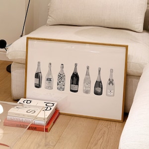 Cocktail Wall Art Bar Cart Wall Art Kitchen Art Print Trendy Print Aesthetic Digital Download Champagne Printable Boho Digital Prints