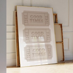 Good Times Wall Art Trendy Poster Ticket Wall Art Retro Wall Art Funky Wall Art Trendy Art YK2 Print Preppy Wall Poster Aesthetic Print