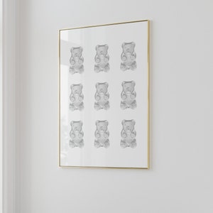 Minimal Wall Art Trendy Retro Wall Art Gummy Bear Wall Art Funky Art Print Aesthetic Printable Wall Art Fashion Art Quirky Prints