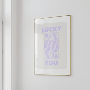 Lilac Wall Art Play Card Wall Art Preppy Room Decor College Dorm Poster Trendy Wall Decor Aesthetic Wall Art Funky Poster Yk2 Wall Art