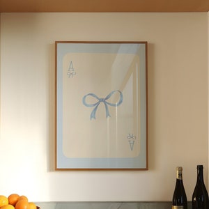 Trendy Art Prints Blue Bow Wall Art Print Girly Wall Art College Apartment Decor Watercolor Bow Print Teen Girl Wall Art Preppy Art Prints