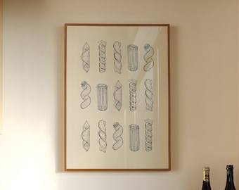 Pasta Print | Kitchen Wall Art, Food Poster (Digital Download)