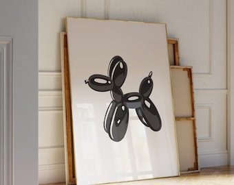 Balloon Dog Wall Art Trendy Digital Prints Black And White Modern Wall Art Decor Bedroom Art Printable Living Room Poster Aesthetic Wall Art