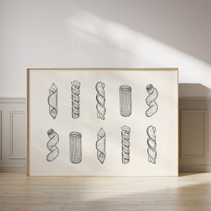 Pasta Wall Art Kitchen Wall Art Food Art Print Trendy Art Print Pasta Poster Kitchen Decor Farm House Decor Neutral Wall Art Dining Room