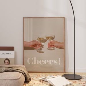 Bar Cart Poster Cheers Print Cocktail Printable Bar Cart Art Print Martini Print Cocktail Art Martini Art Martini Poster Instant Download