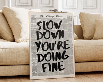 70s Style Newspaper Print, Trendy Black and White Wall Art (Digital Download)