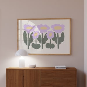 Lilac Wall Art Flower Art Prints Purple Wall Art Trendy Wall Art Bedroom Decor Aesthetic Poster Horizontal Wall Art Preppy Art Girly Prints
