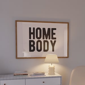 Homebody Print Trendy Retro Prints Homebody Club Print Typography Wall Art Aesthetic Art Prints Minimalist Poster Living Room Poster