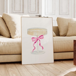 Pink Wall Art Bar Cart Print Cocktail Wall Art Aesthetic Wall Art Trendy Wall Art Preppy Dorm Girly Room Decor Teen Girl Print Pink Wall Art