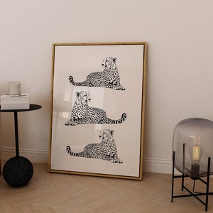 Cheetah Wall Art Trendy Digital Prints Preppy Wall Art Yk2 Poster Tiger Poster Leopard Art Print Trendy Retro Poster Cheetah Poster