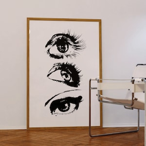 Trendy Art Prints 70s Style Wall Art Black And White Wall Art Prints Aesthetic Poster Large Art Prints Retro Apartment Decor Neutral Prints