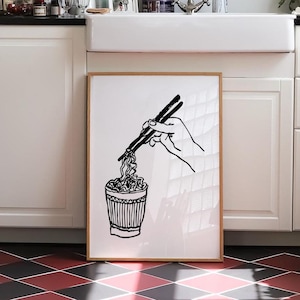 Ramen Art Print Trendy Digital Prints Food Wall Art Noodle Art Print Kitchen Art Prints Ramen Poster Trendy Wall Art Kitchen Poster Download